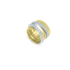 Marco Bicego: 18 Karat Yellow/White Gold  Masai Five Row Crossover With Diamonds With 0.78Tw Round Diamonds
 Ring Size: 7