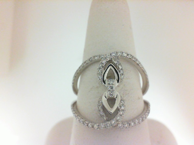 14 Karat White Gold Fashion Ring With 63=0.57Tw Round Diamonds