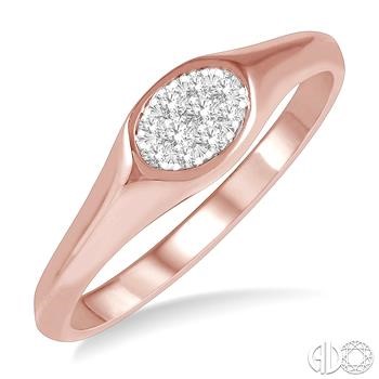 14 Karat Rose Gold  Lovebright Fashion Ring With 0.12Tw Round Diamonds