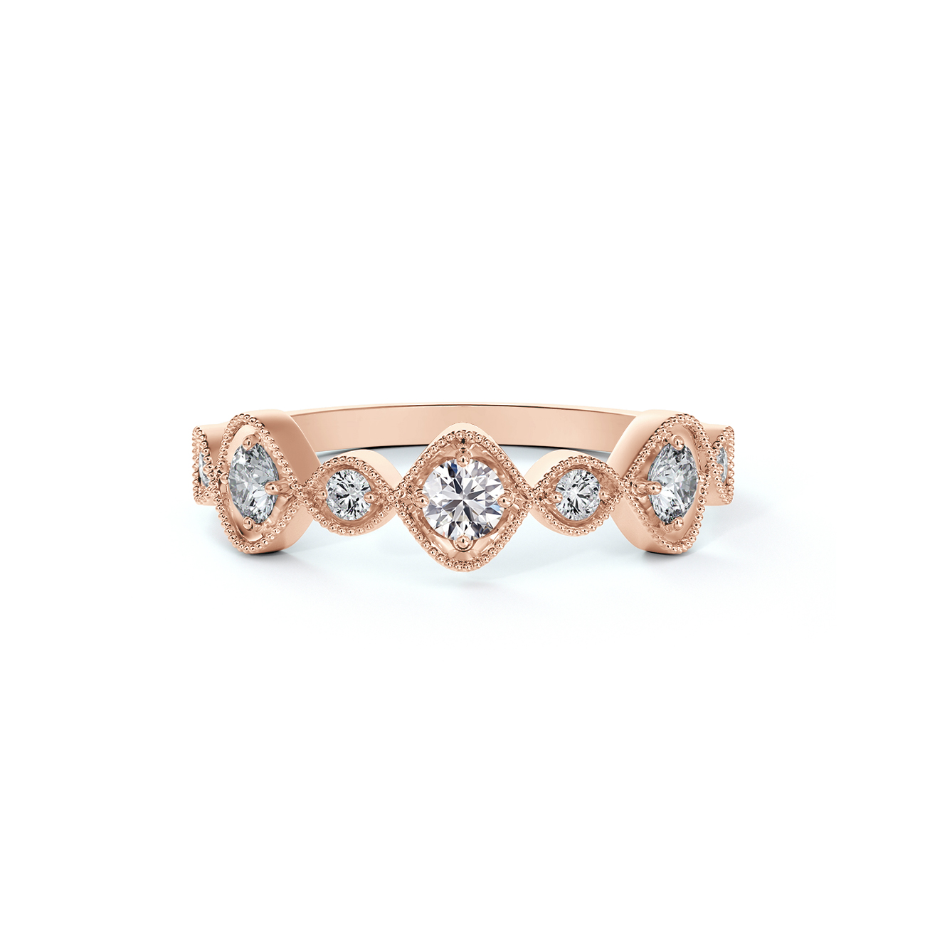 Forevermark Tribute Collection 18 Karat Rose Gold Milgrain Ring With .39 ct tw