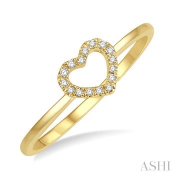 14 Karat Yellow Gold Single Cut Diamond Heart Shape Ring 0.05 Ct
