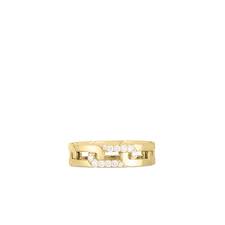 Roberto Coin 18Kt Yellow Gold 5mm Navarra Ring With Diamonds 0.12Ctw
Ring Size 6.5
