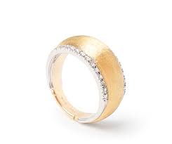 Marco Bicego 18 Karat Yellow And White Gold Diamond Band 0.20 Ct