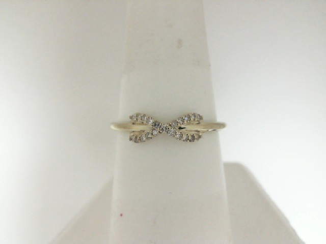 10 karat yellow gold pave diamond x ring 0.10 ct