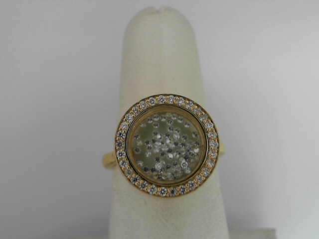 Jason Of Beverly Hills18 Karat Yellow Gold Floating Circle Ring With 0.34Tw Round Diamonds