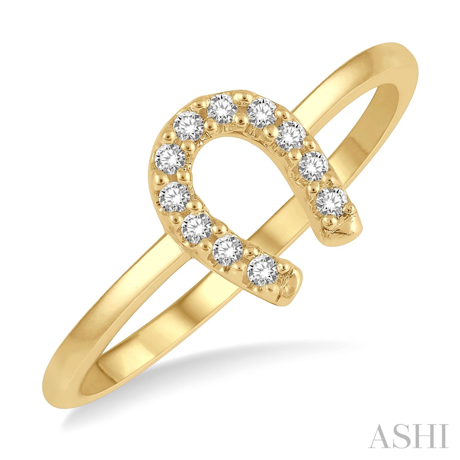 10 Karat Yellow Gold Stackable Horseshoe Petite Diamond Ring0.10CTW