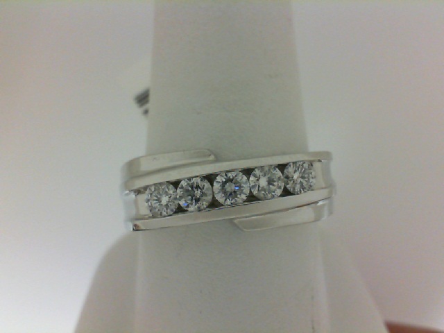 White 14 Karat  Ring  With 5=0.70Tw Round Diamonds