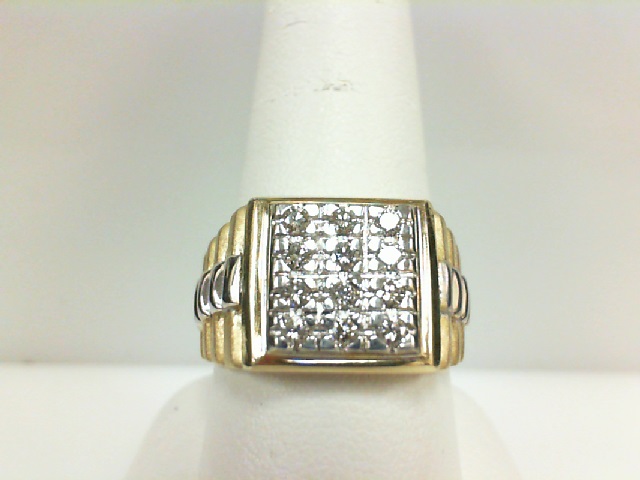 14 Karat Yellow/White Gold Ring With Round  Diamonds At  0.49Tw   Ring Size: 10