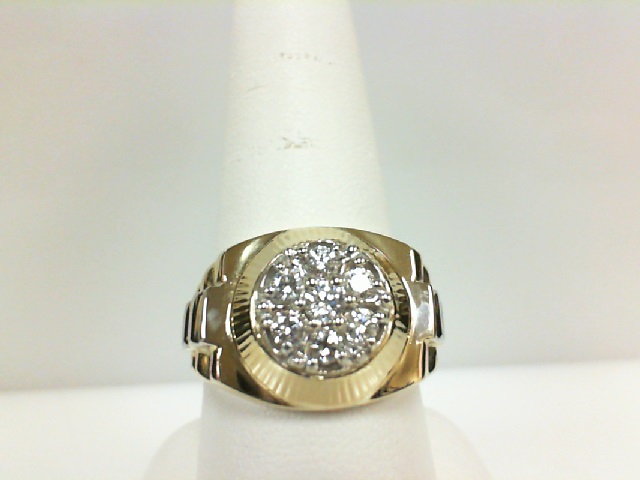 14 Karat Yellow/White Gold Ring With 7 Diamonds At  0.61Tw    Size: 9.5