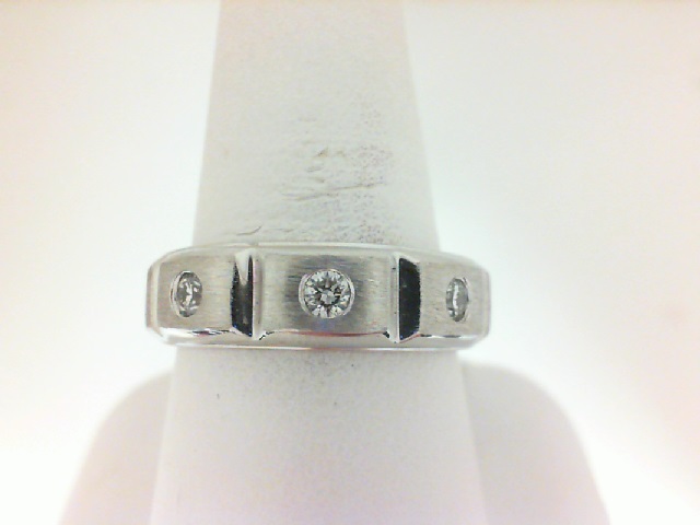 White 14 Karat  Ring With 3=0.27Tw Round H/I Si1-2 Diamonds
