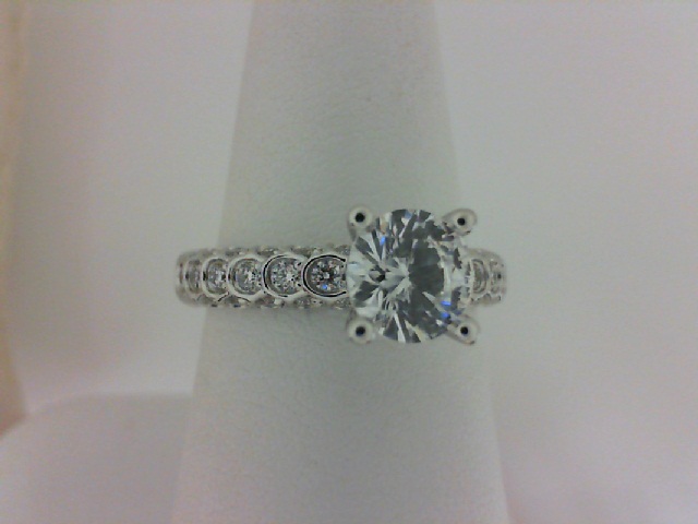 14K White Gold .58Ctw Round Diamonds Semi-Mount Ring
*Setting only, center stone not included