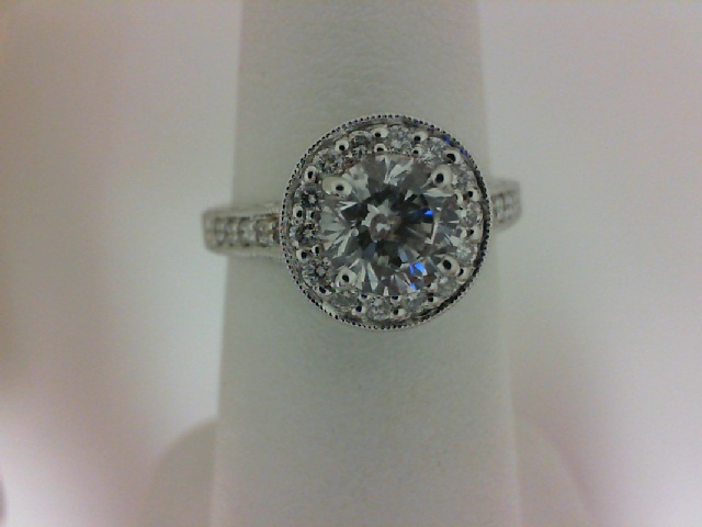 Scott Kay: 14K White Gold .32Ctw Round Diamonds Semi-Mount Ring
*Setting only, center stone not included