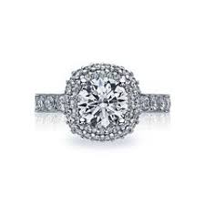 Tacori 18 Karat White Gold Classic Crescent Round Bloom Semi-Mount Ring With .67Ctw Round Diamonds 
*Setting only, center stone not included