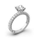 Tacori 18 Karat White Gold Semi-Mount Ring With .77Ctw Round Diamonds 
*Setting only, center stone not included