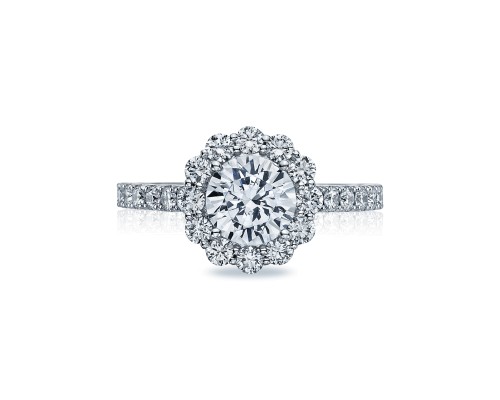 Tacori Platinum  Full Bloom Semi-Mount Ring With 40=0.87Tw Round Diamonds
*Setting only, center stone not included
