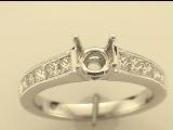 Platinum Semi-Mount Ring With .80Ctw Princess Diamonds