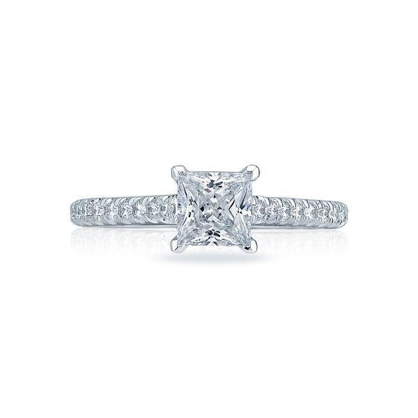 Tacori Platinum Filigree Petite Crescent Semi-Mount Ring With 0.43Tw Round Diamonds
*Setting only, center stone not included