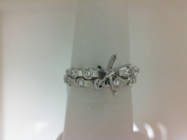 14K White Gold Diamond 0.26 Ct Semi Mount