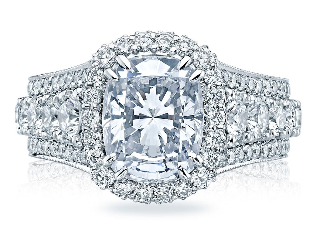 Tacori Platinum Royal T Semi-Mount With 150=2.54Tw Round Diamonds
*Setting only, center stone not included