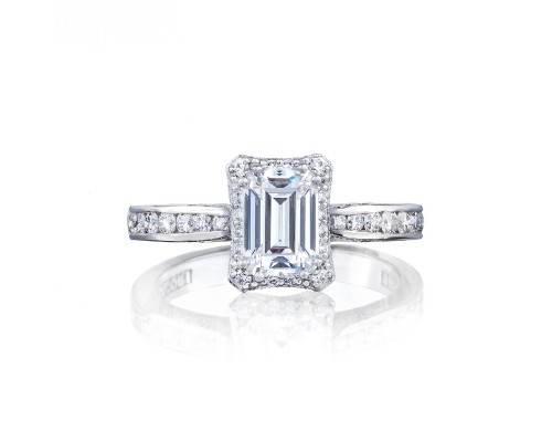 Tacori Platinum Dantela Semi-Mount Ring  With 0.44Tw Round Diamonds 
*Setting only, center stone not included