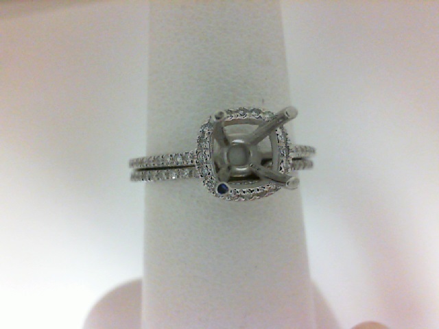 14 Karat White Gold Semi-Mount Set With .28Tw Round Diamonds