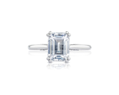 Tacori 18 Karat White Gold Simply Tacori Semi-Mount Ring With .07Tw Round Diamonds
*Setting only, center stone not included