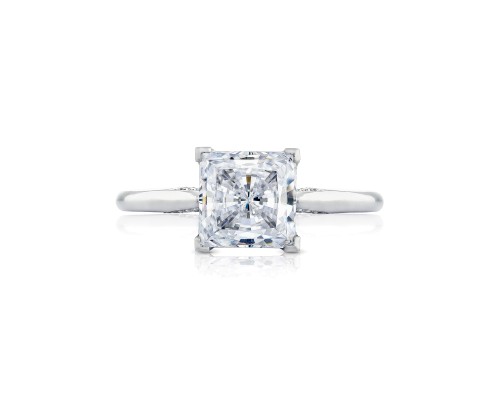 Tacori 18 Karat White Gold Simply Tacori Semi-Mount Ring With .07Tw Round Diamonds
*Setting only, center stone not included