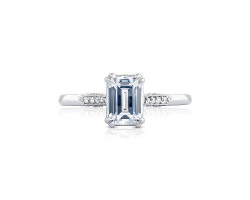Tacori: Platinum Simply Tacori Semi-Mount Ring With .11Tw Round Diamonds
For 8x6mm Center