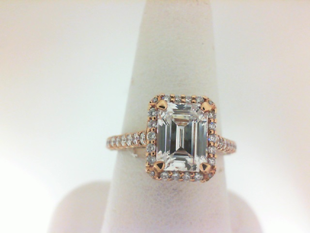 Tacori: 18 Karat Rose Gold Petite Crescent Semi-Mount Ring With .55Tw Round Diamonds
For 8x6mm Center