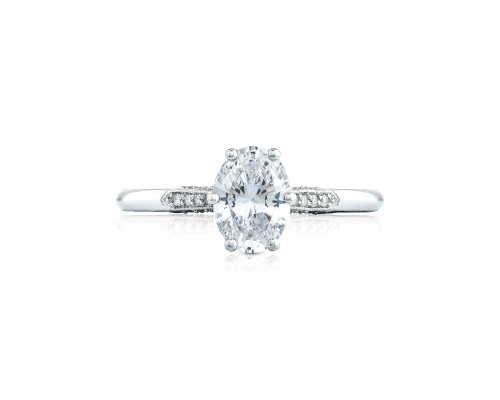 Tacori 18 Karat White Gold Simply Tacori Semi-Mount Ring With .11Tw Round Diamonds
*Setting only, center stone not included