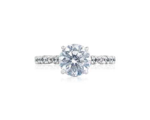 Tacori  Platinum Petite Crescent Semi-Mount Ring With 0.39Tw Round Diamonds
*Setting only, center stone not included