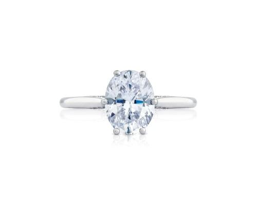 Tacori: Platinum Simply Tacori Semi-Mount Ring With .07Tw Round Diamonds
For 9x7mm Center