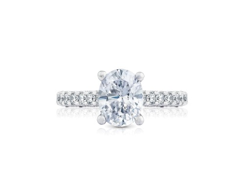 Tacori: Platinum Petite Crescent Semi-Mount Ring With .43Tw Round Diamonds
For8.5x6.5mm Center