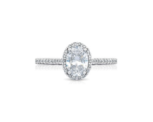 Tacori 18 Karat White Gold Petite Crescent Semi-Mount Ring With .38Tw Round Diamonds
*Setting only, center stone not included
