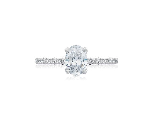 Tacori 18 Karat White Gold Petite Crescent Semi-Mount Ring With .23Tw Round Diamonds
*Setting only, center stone not included