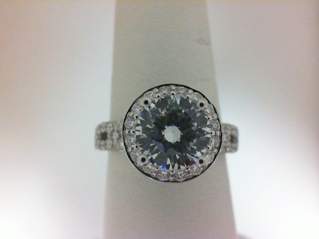 Karl Lagerfeld: White 18 Karat Semi Mount Ring With 1.09Tw Round Diamonds