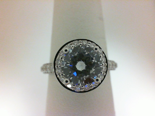 Karl Lagerfeld: White 18 Karat Semi Mount Ring With 1.15Tw Round Diamonds