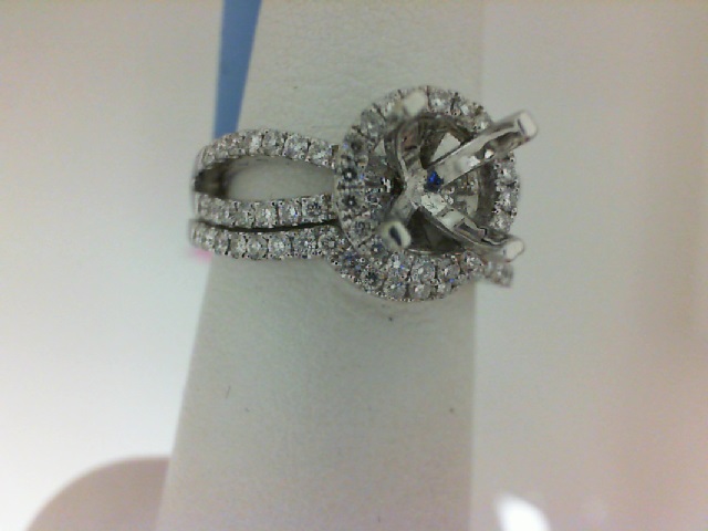 Natalie K: White 18 Karat Semi Mount Set With .74Tw Round Diamonds