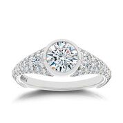 Devotion/Forevermark:  18 Karat White Gold Semi-Mount Ring With .77Tw Forevermark Petite Round Diamonds
Name: Simone