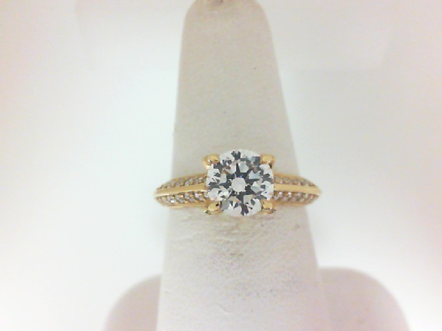 Devotion/Forevermark:  18 Karat Yellow Gold Semi-Mount Ring With .60Tw Forevermark Petite Round Diamonds