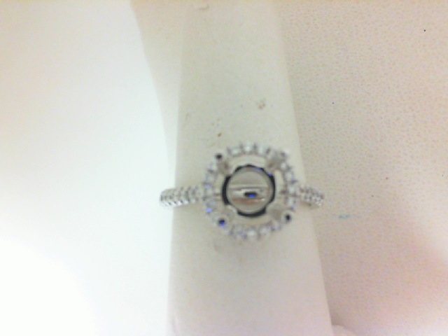 White Gold 14 Karat semi mount Ring  With .34Tw Round Diamonds