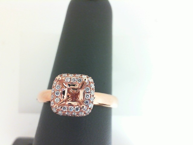 Rose 14 Karat Semi Mount Ring With .28Tw Round Diamonds