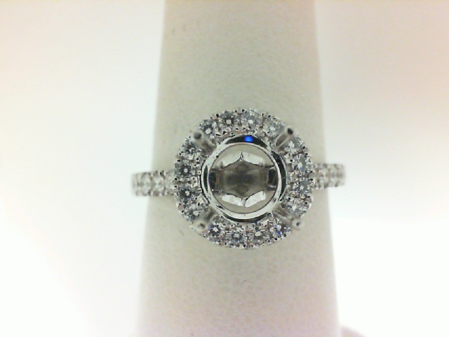 Forevermark: 18 Karat White Gold Halo Semi-Mount Ring With 31=0.41Tw Forevermark Round Petite Diamonds