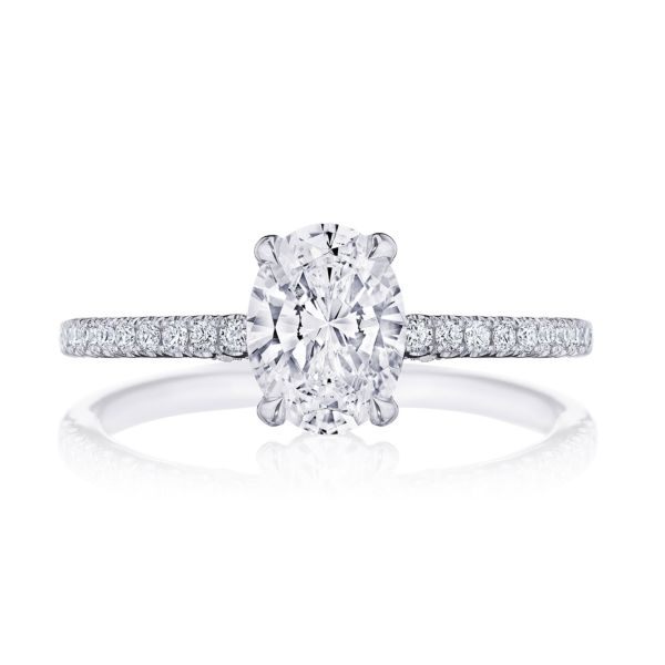 Tacori 18 Karat White Gold Simply Tacori Semi-Mount Ring With 0.26Tw Round Diamonds
*Setting only, center stone not included