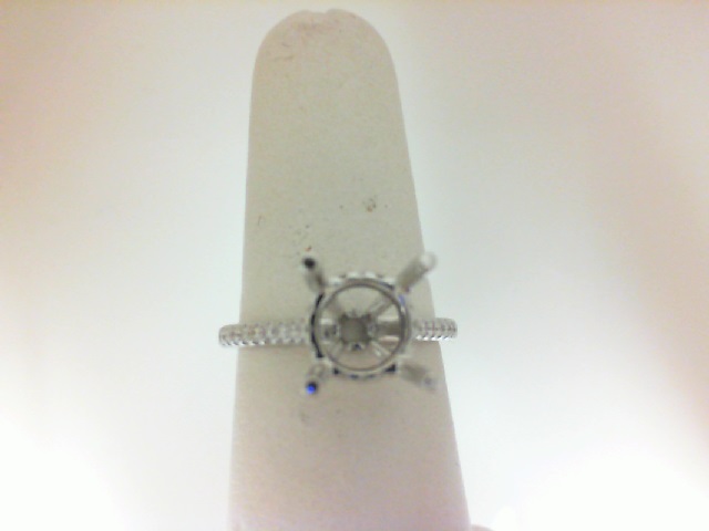 14 Karat White Gold Semi-Mount Ring  With 40=0.25Tw Round Diamonds