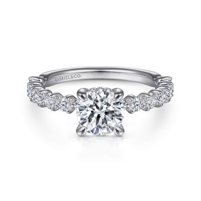 Gabriel & Co 14 Karat White Gold 3 Prong Set Diamond Semi-Mount Engagement Ring 0.55 Ct
*Setting only, center stone not included