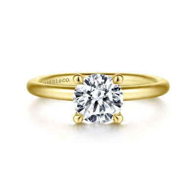 Gabriel & Co 14 Karat Yellow Gold Solitaire Semi Mount Engagement Ring