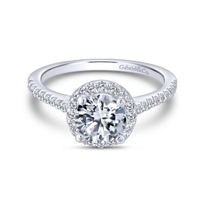 Gabriel & Co 14 Karat Round Halo Diamond Semi-Mount Engagement Ring 0.28 Ct
*Setting only, center stone not included