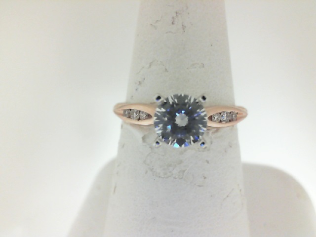 Gabriel & Co 14 Karat Rose Gold Diamond Channel Set Semi Mount 0.10 Ct