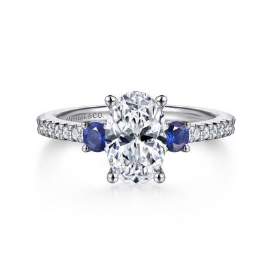Gabriel & Co 14 Karat White Gold 0.23 Ct Sapphire And 0.26 Ct Diamond Semi-Mount
*Setting only, center stone not included